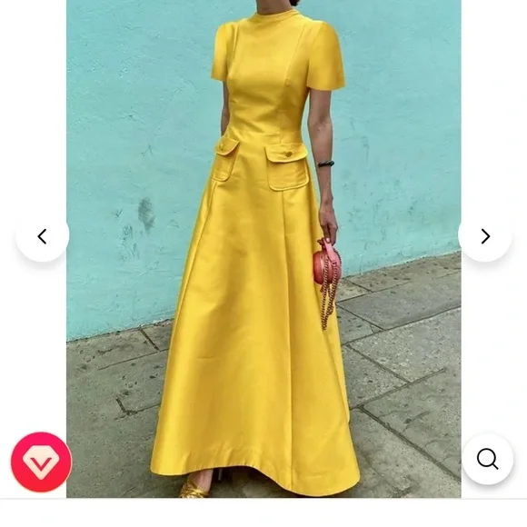 Uoozee Woman’s Yellow Shirtleeve Dress. Size XL. Machine wash.Iron with low heat - Picture 1 of 11